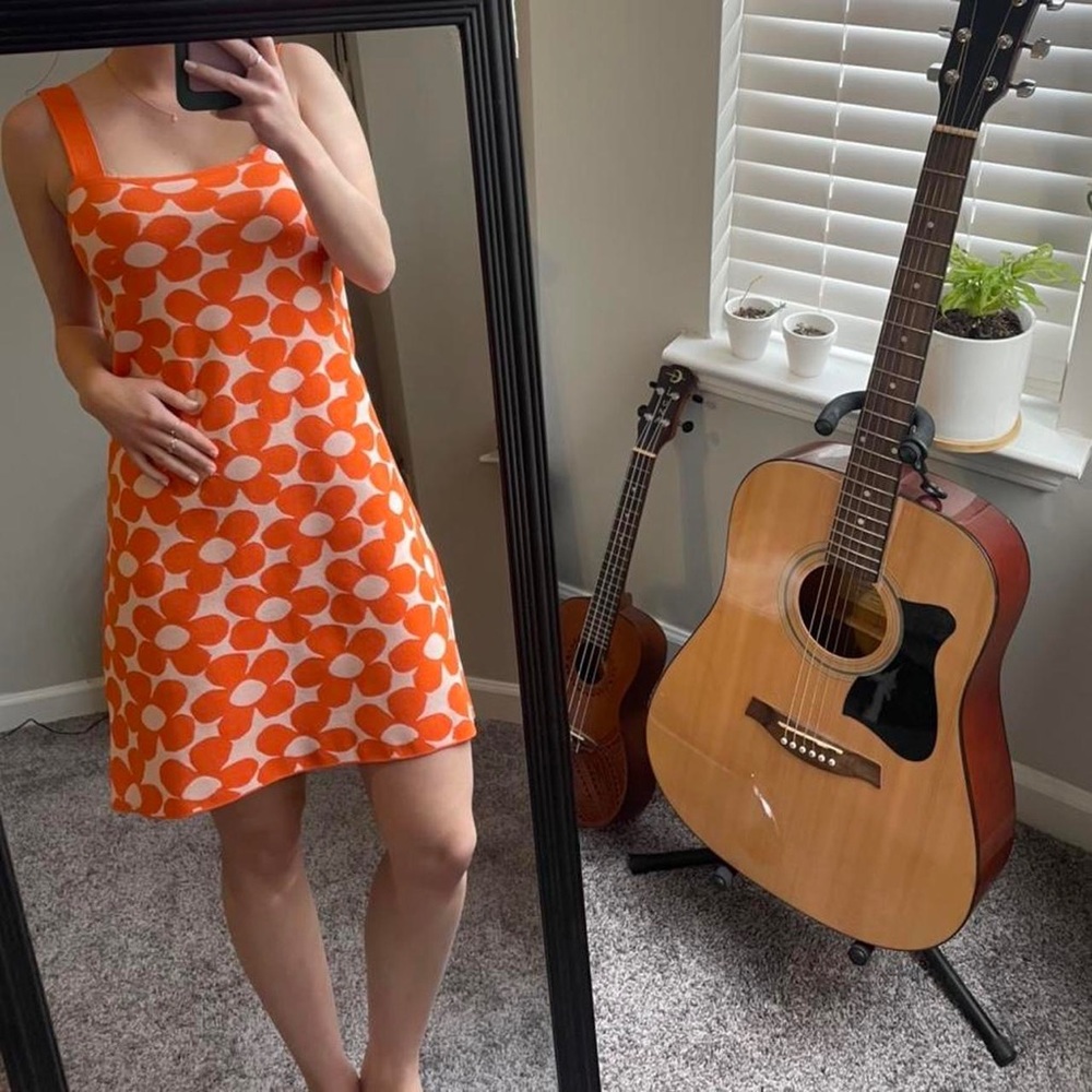 zara orange mini dress